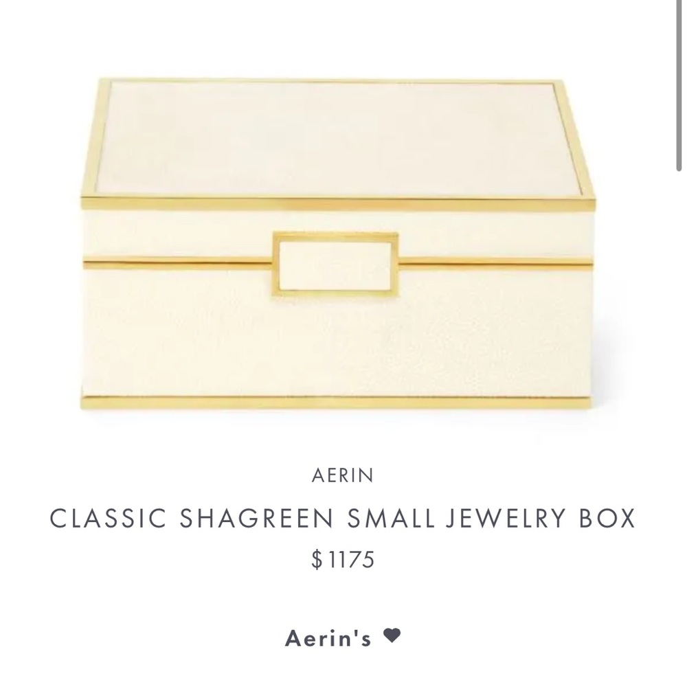 AERIN CLASSIC SHAGREEN SMALL JEWELRY BOX. Retails $1250 with tax